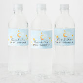 Kleine leeuw is een Waterverf blauw Baby shower Waterfles Etiket (Flessen)