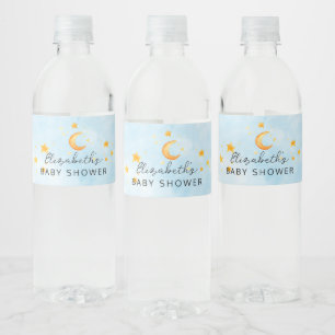 Kleine leeuw is een Waterverf blauw Baby shower Waterfles Etiket