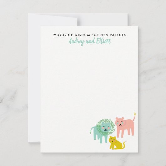 Kleine leeuwen Neutraal Baby shower Advies Kaarten (Voorkant)