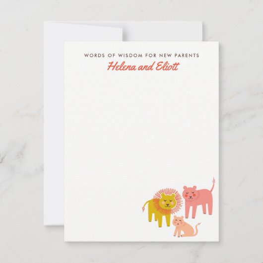 Kleine leeuwen Warm Baby shower Advice Kaarten (Voorkant)