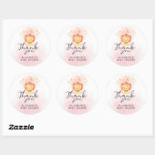 Kleine leeuwen zijn een meisje Waterverf Roze Dank Ronde Sticker (Vel)