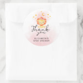 Kleine leeuwen zijn een meisje Waterverf Roze Dank Ronde Sticker (Tas)
