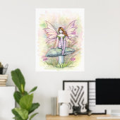 Kleine Lente Fae Schilderij in Waterverf Poster (Thuiskantoor)