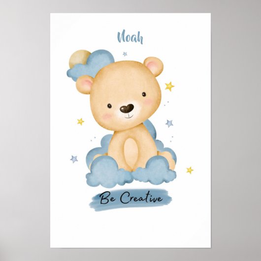 Kleine lessen Beer uit de cloud Poster (Voorkant)