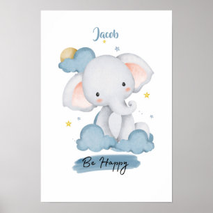 Kleine lessen olifant uit de wolk poster