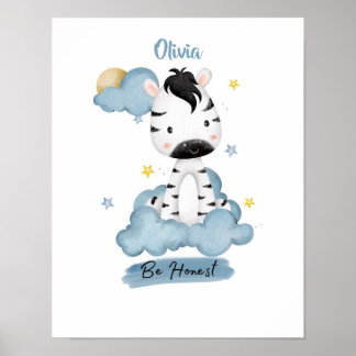 Kleine Lessen Zebra uit de Wolken Poster