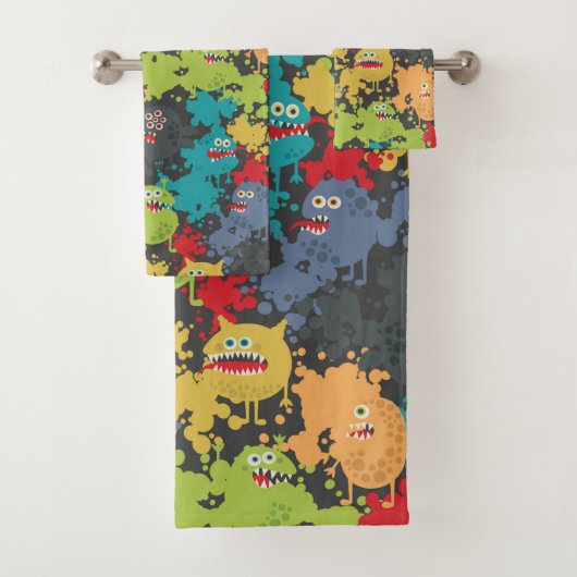 Kleine leuke grappige monsters bad handdoek (Insitu)