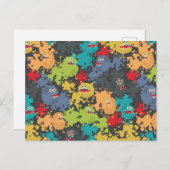 Kleine leuke grappige monsters briefkaart (Voorkant / Achterkant)