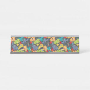 Kleine leuke grappige monsters bureau naambordje