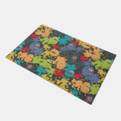 Kleine leuke grappige monsters deurmat (Schuin)