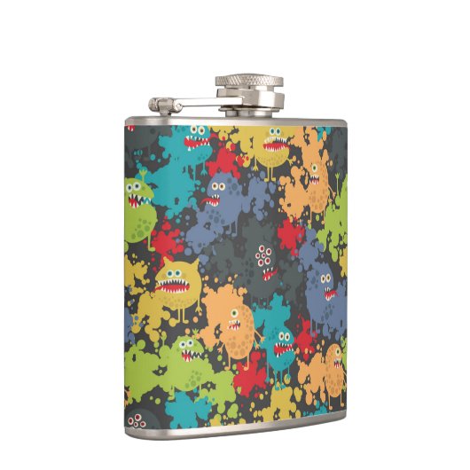 Kleine leuke grappige monsters heupfles (Rechts)