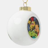 Kleine leuke grappige monsters keramische bal ornament (Links)