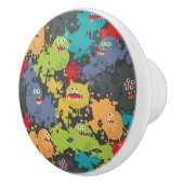 Kleine leuke grappige monsters keramische knop (Rechts)