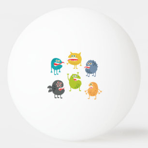 Kleine leuke grappige monsters pingpongballen