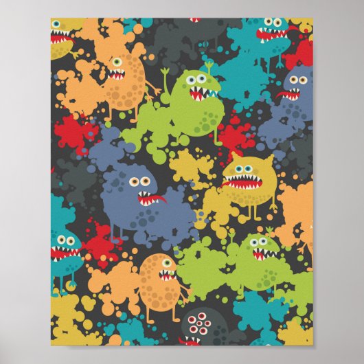 Kleine leuke grappige monsters poster (Voorkant)