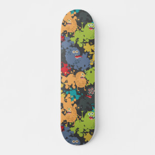 Kleine leuke grappige monsters skateboard