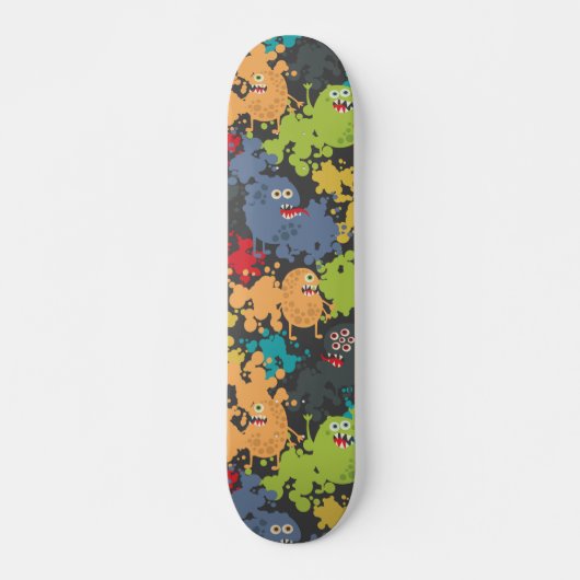 Kleine leuke grappige monsters skateboard (Voorkant)