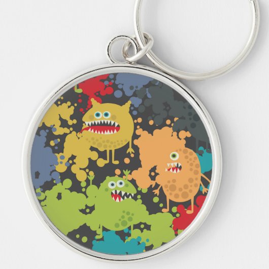 Kleine leuke grappige monsters sleutelhanger (Voorkant)