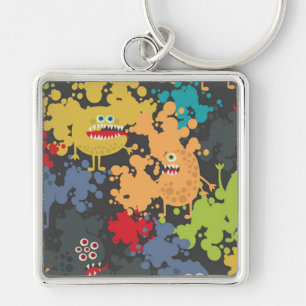 Kleine leuke grappige monsters sleutelhanger