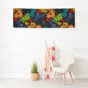 Kleine leuke grappige monsters spandoek