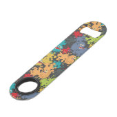 Kleine leuke grappige monsters speed flessenopener (Voorkant Gekanteld)