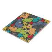 Kleine leuke grappige monsters tegeltje (Zijkant)