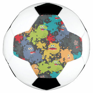 Kleine leuke grappige monsters voetbal