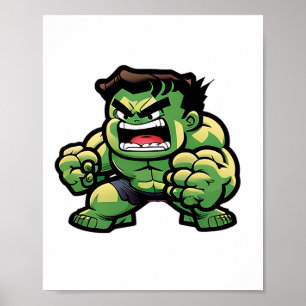kleine leuke stripfiguur in cartoon stijl poster