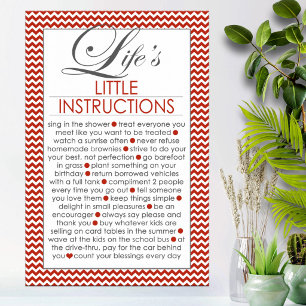 Kleine Levensinstructies Rood Poster