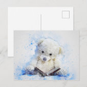 Kleine lezing Teddy Bear Waterverf Briefkaart (Voorkant / Achterkant)