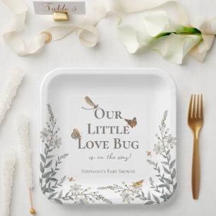 Kleine Liefdesfout Baby Shower Geslachtsneutraal Papieren Bordje
