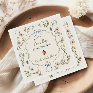 Kleine Liefdeskever Wilde Bloem Baby Shower Servet