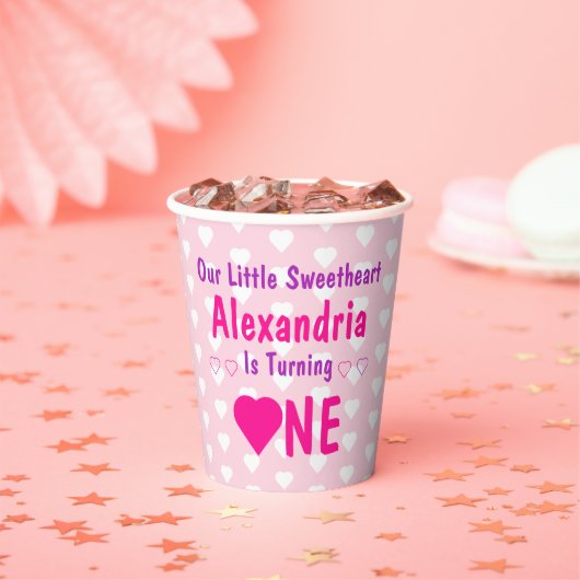 Kleine liefje 1e verjaardag papieren bekers (Insitu)