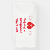 Kleine liefje 2e verjaardag spandoek (Verticaal)