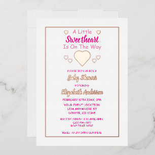 Kleine Liefje Baby Shower Folie Uitnodiging