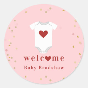 Kleine liefje Bodysuit Valentijn Baby shower Ronde Sticker