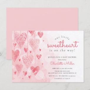Kleine liefje Hangen Hearts Girls Baby shower Kaart