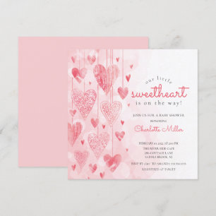 Kleine liefje Hangen Hearts Girls Baby shower Kaart