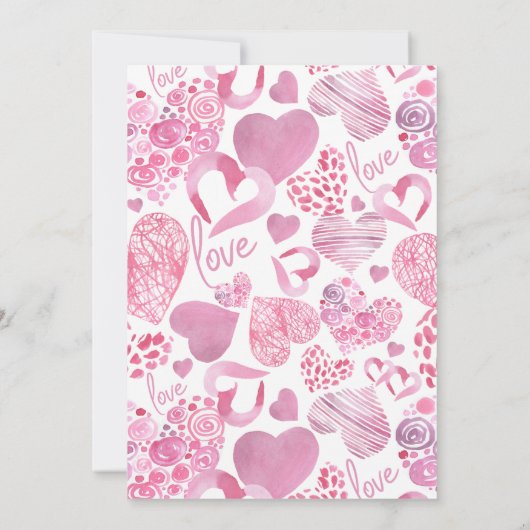 Kleine liefje roze liefde harten Baby shower Kaart (Achterkant)