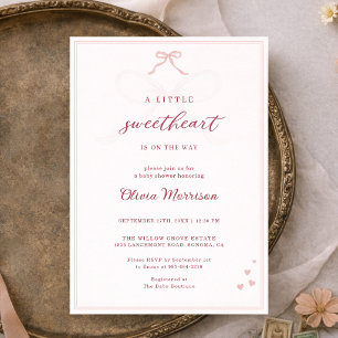 Kleine Liefje Roze Strik Baby Shower Kaart