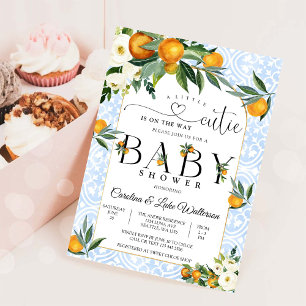 Kleine lieve citrus baby shower uitnodiging
