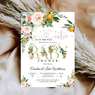 Kleine lieve citrus baby shower uitnodiging