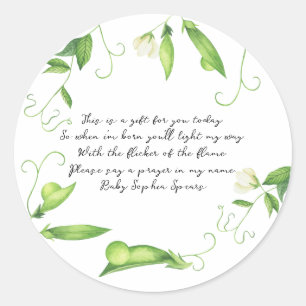 Kleine lieve erwten baby shower gebed baby ronde sticker