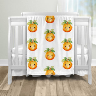 Kleine lieve oranje citrus fleece deken