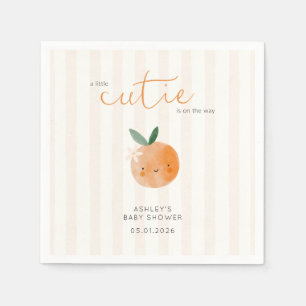 Kleine lieve sinaasappel citrus baby shower servet