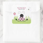 Kleine lieveheersbeestje (roze) VIERKANTE Sticker (Tas)
