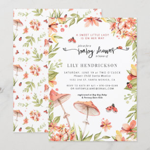 Kleine lieveheersbeestje   Spring Baby shower Invi Kaart