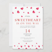 Kleine lieverd is op weg meisje baby shower kaart (Voorkant)