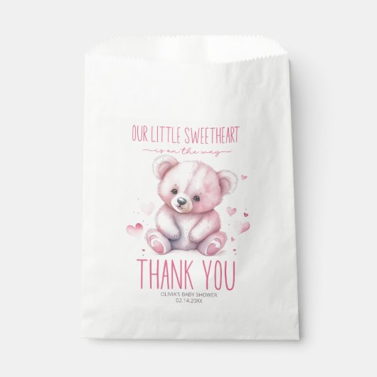 Kleine lieverd waterverf beer Baby shower Bedankzakje (Voorkant)