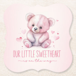 Kleine lieverd waterverf beer Baby shower Kartonnen Onderzetters